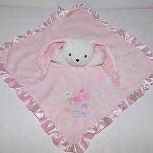 Carters Just One Year Pink Bunny Rabbit Lovely Girl Security Blanket Rattle